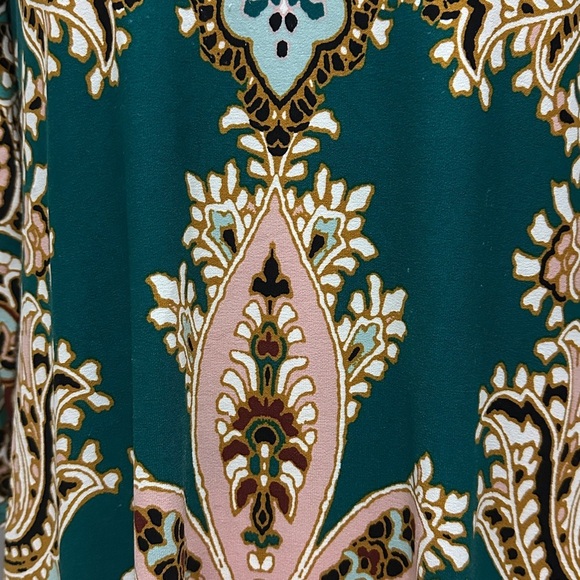 135 Chico’s | NWOT Green Pink Paisley Shift Dress (Size 4/6) - Picture 5 of 11
